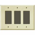 Can-Am Supply InvisiPlate Switch Wallplate, 5 in L, 6-3/4 in W, 3 -Gang, Painted Smooth Texture SM-R-3